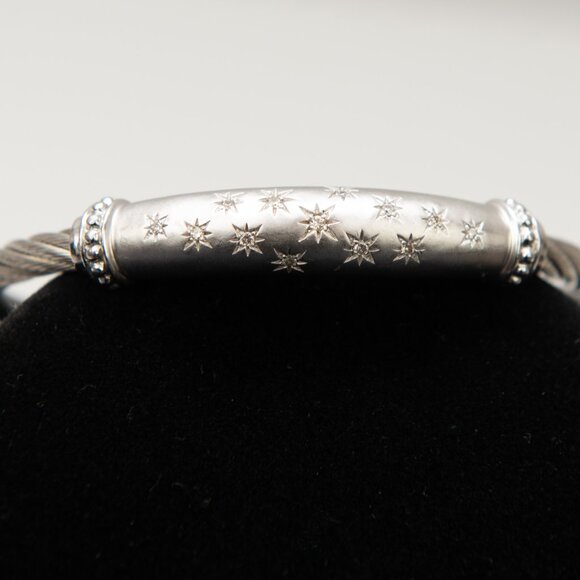 Gabriel & Co. 925 Silver Hampton Stainless Steel Bangle Bracelet - Picture 2 of 7